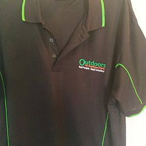 Polo shirt with Outdoors Party Logo