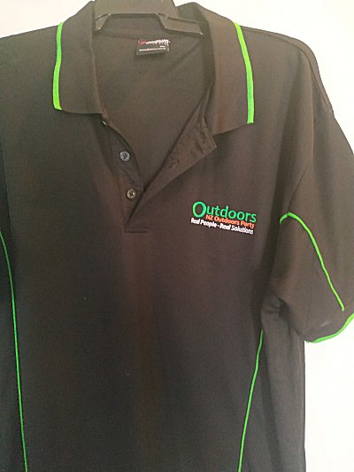 Polo shirt with Outdoors Party Logo